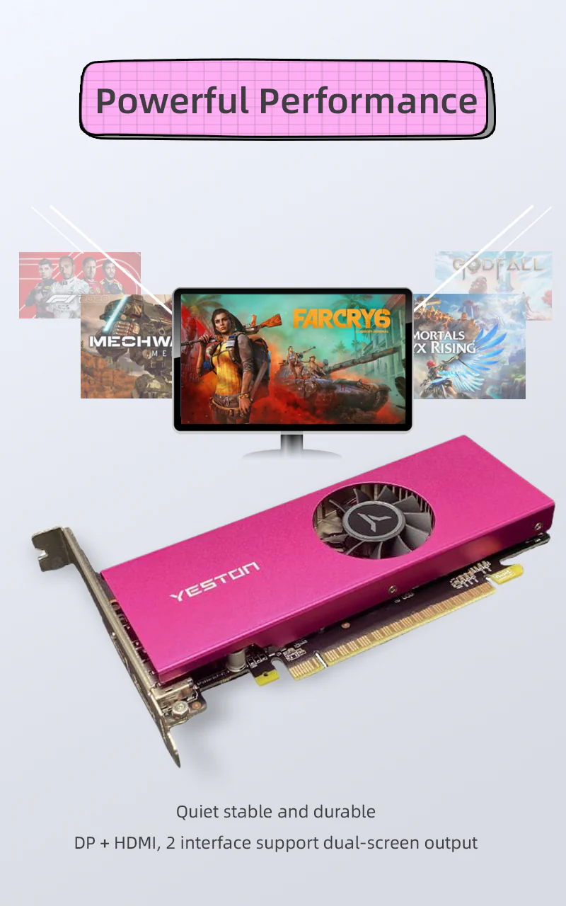 (Promotion)Yeston GTX 1050 ti 4GD5 LP 128bit Graphics Card PCIE 3.0 GDDR5 1050 Ti Video Card for PC - Image 7