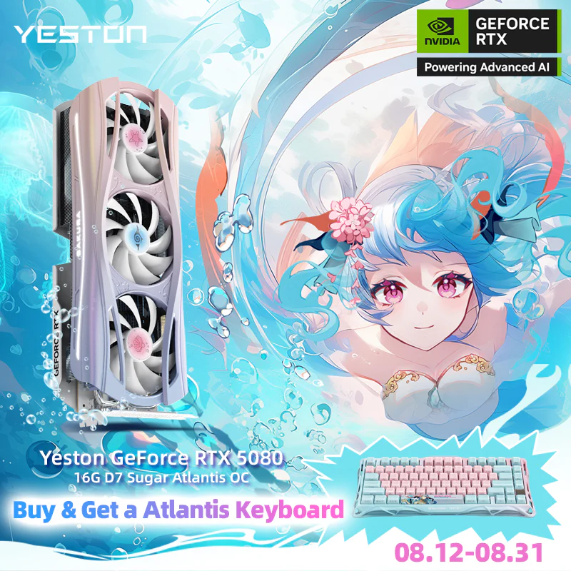 (Promotion-Some areas have no inventory)Yeston Sakura Atlantis Nvidia GeForce RTX 5080 Graphics Card GDDR7 16G 256bit Gaming GPU - Image 4