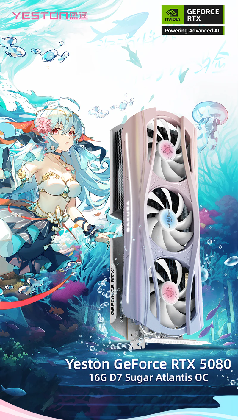 (Promotion-Some areas have no inventory)Yeston Sakura Atlantis Nvidia GeForce RTX 5080 Graphics Card GDDR7 16G 256bit Gaming GPU - Image 5