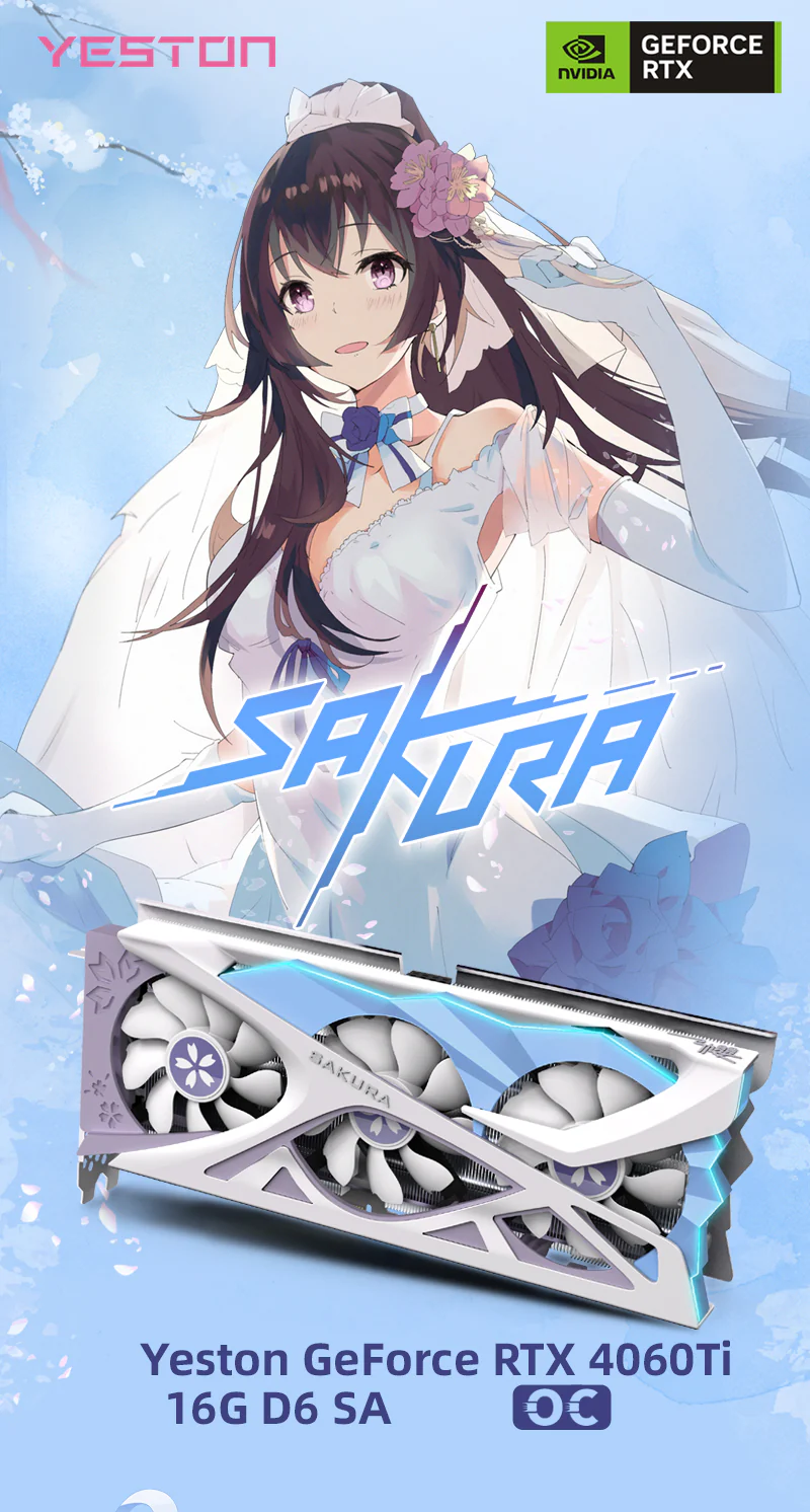 (Promotion-Only the US has inventory)Yeston Sakura Nvidia GeForce RTX 4060Ti 16G GDDR6 128bit GDDR6 Gaming GPU Graphics Card - Image 4
